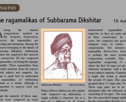 The ragamalikas of Subbarama Dikshitar